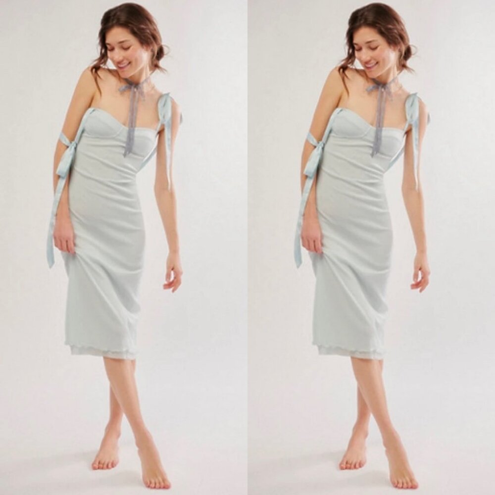 Free People Got Glam Mesh Slip in Ice Flow Medium NWT